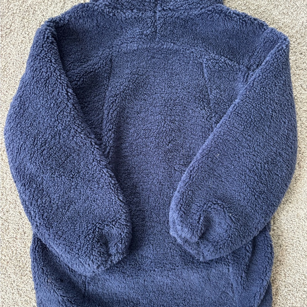 Lululemon Warmth Restore Long Pullover Fleece Sherpa Navy Pockets Mock - Picture 5 of 10